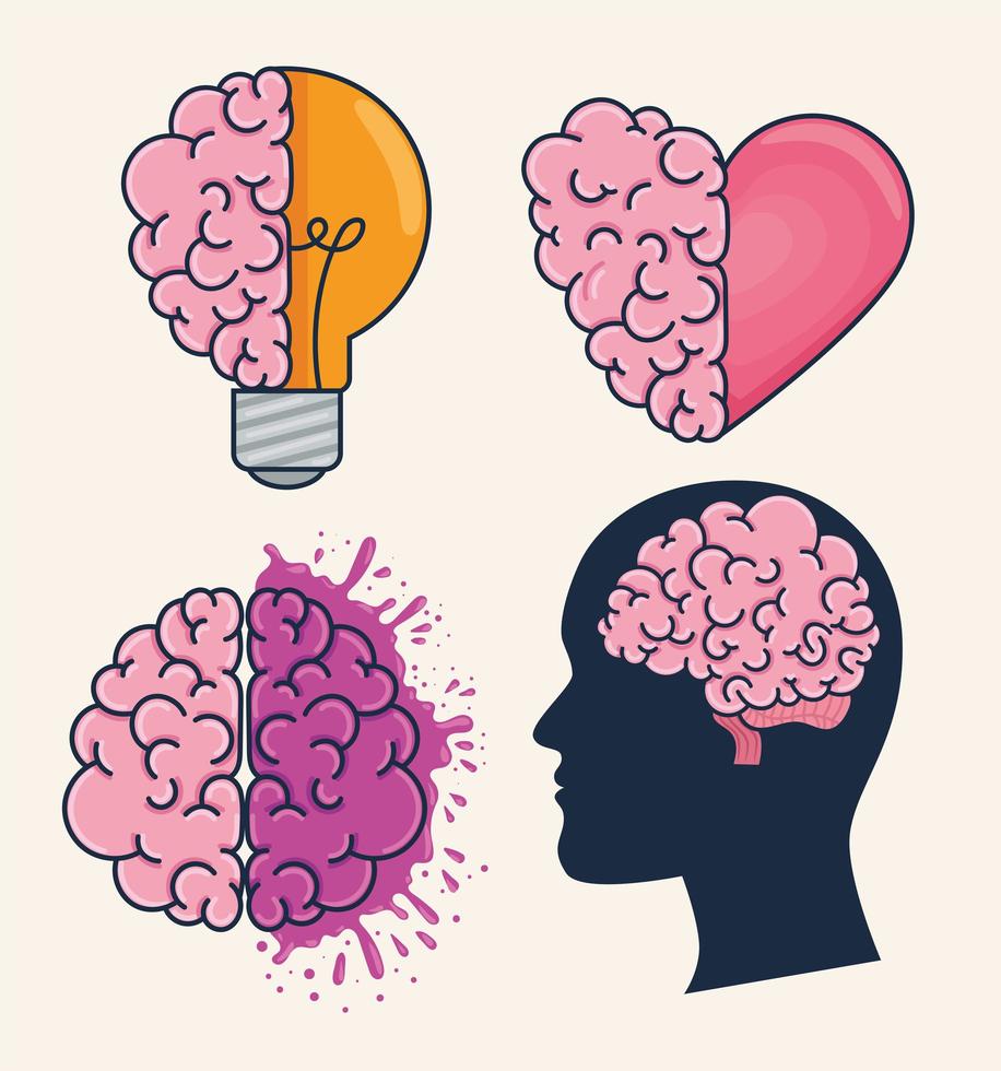 brainstorming creative icons vector