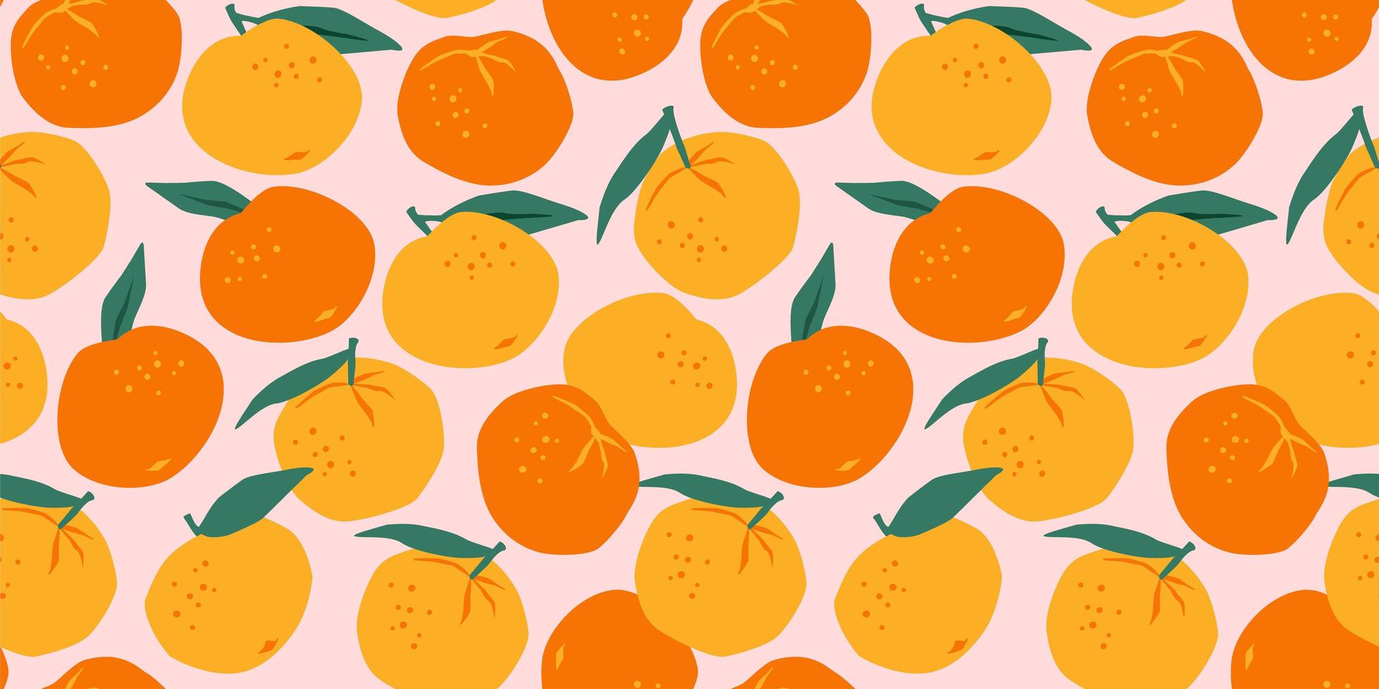 Vector seamless pattern with mandarins.