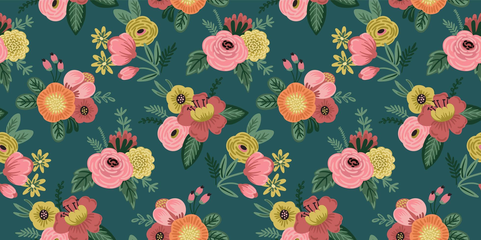 Folk floral seamless pattern. Modern abstract design vector