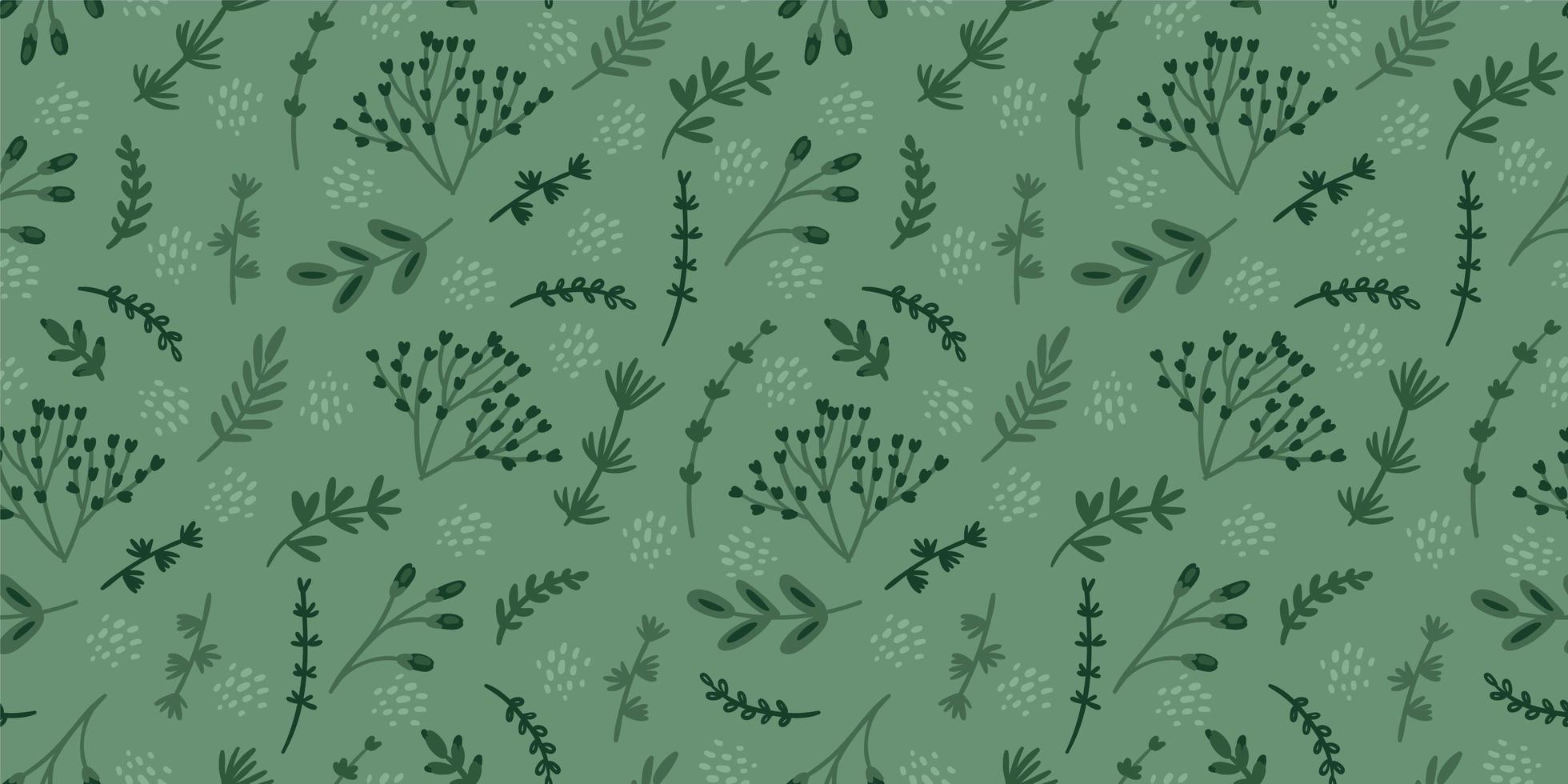Green floral seamless pattern. Modern abstract design vector