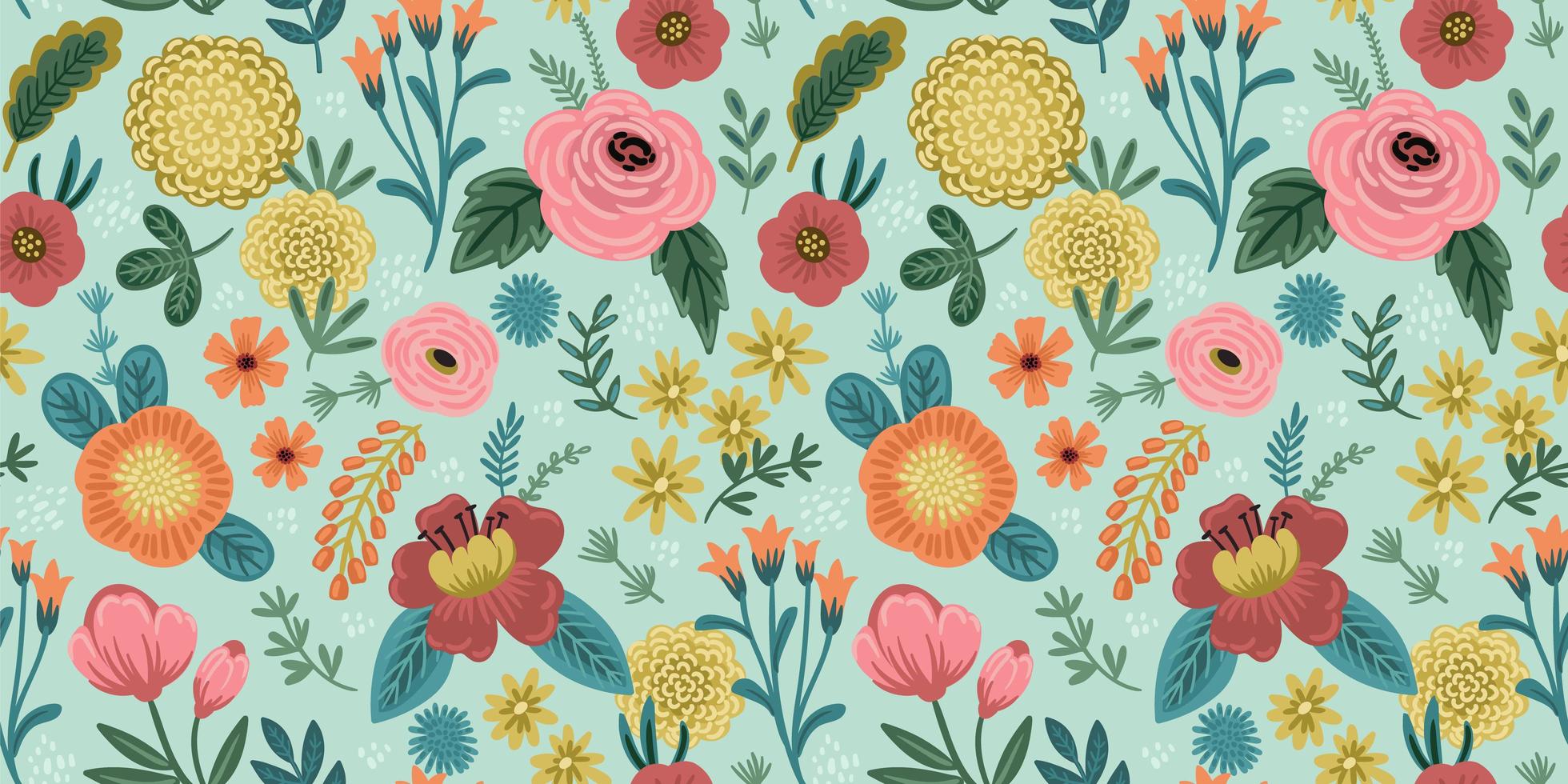 Folk floral seamless pattern. Modern abstract design vector