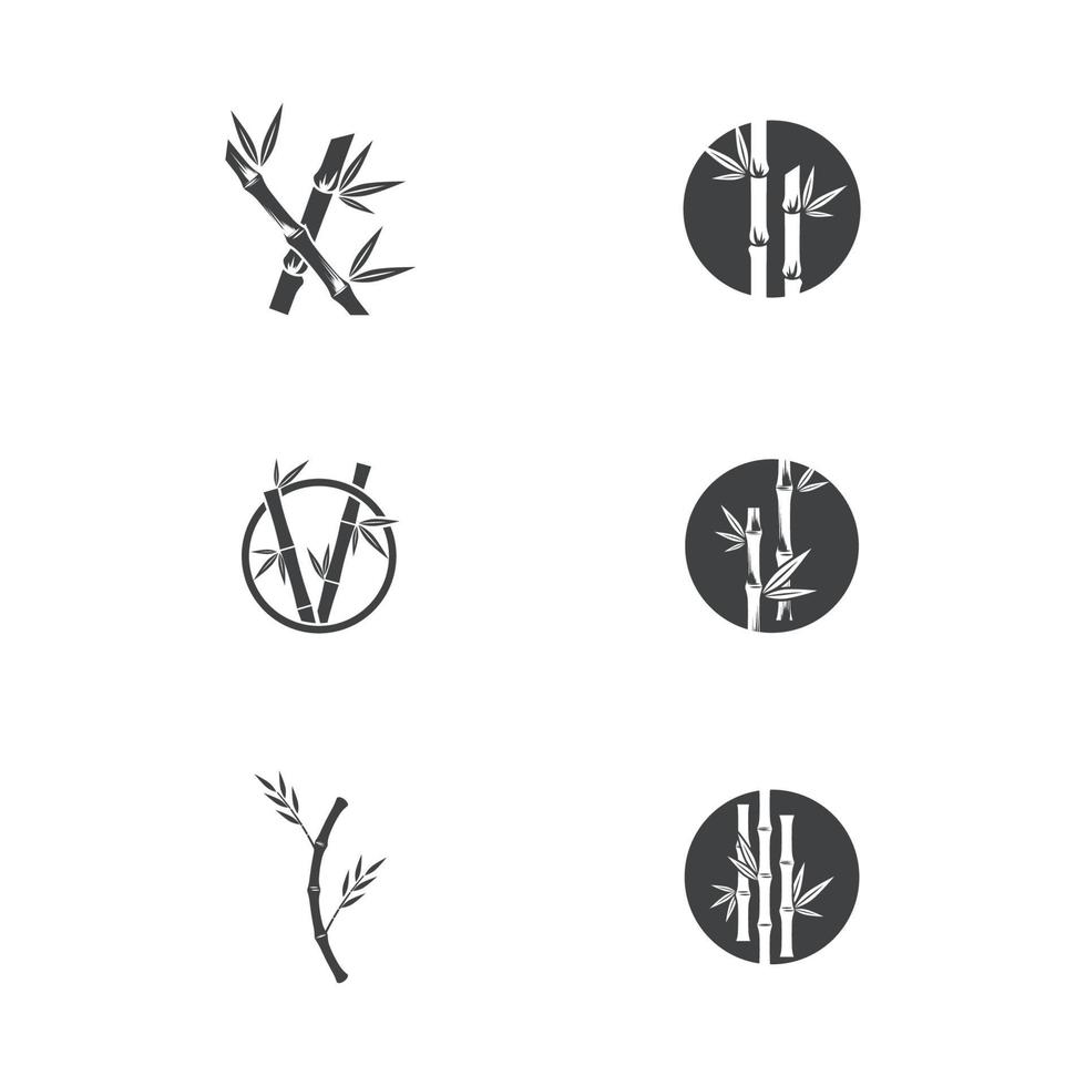 Diseño de ilustración de icono de vector de plantilla de logotipo de bambú