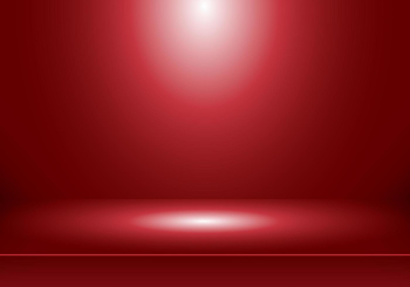 3D empty studio room show booth spotlight on red gradient background vector