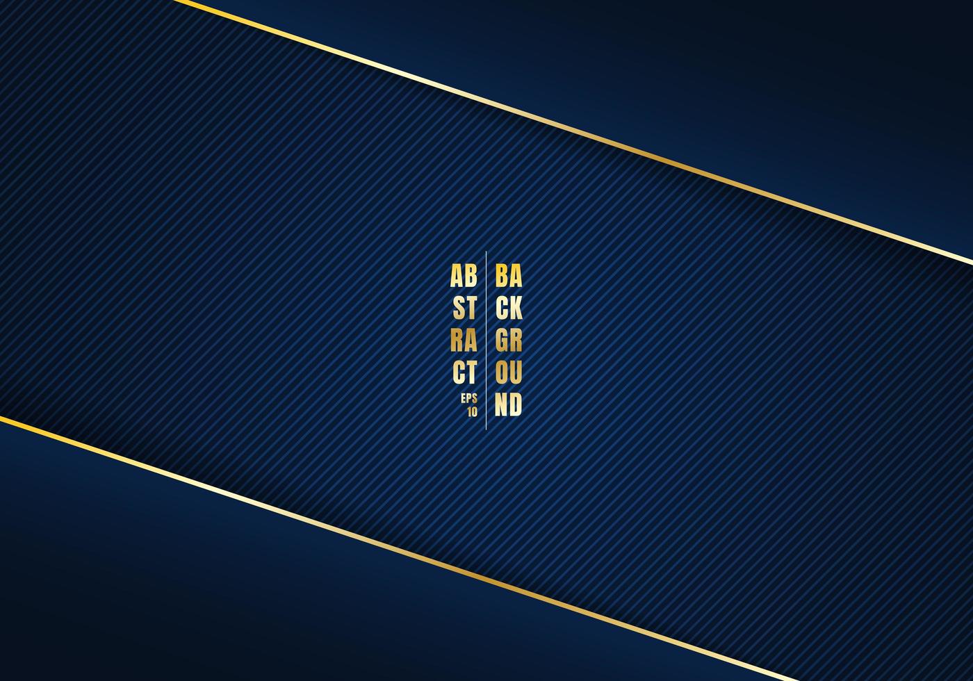 Abstract diagonal lines dark blue gradient background golden line vector