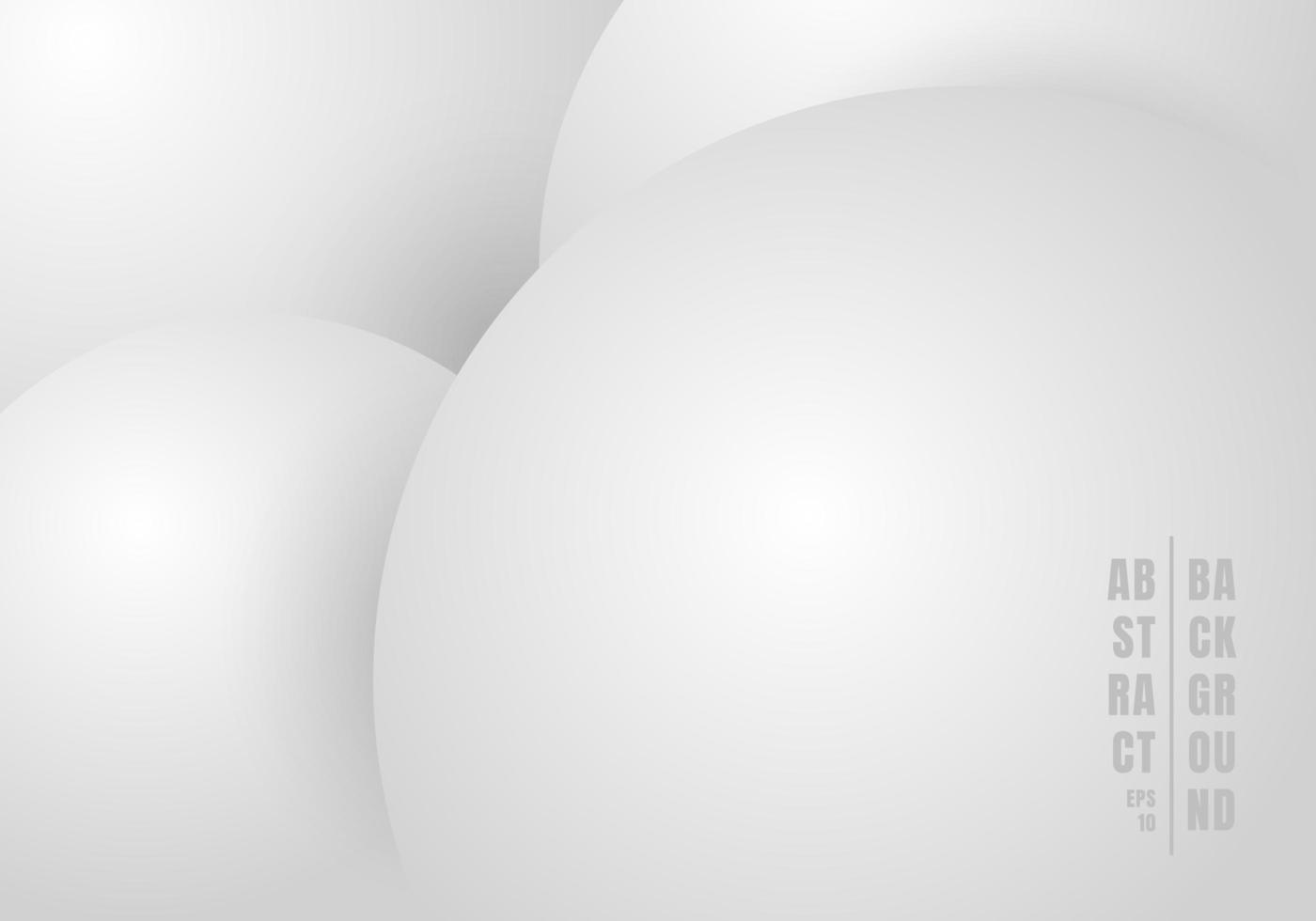 Abstract 3D circles white and gray color beautiful background. vector