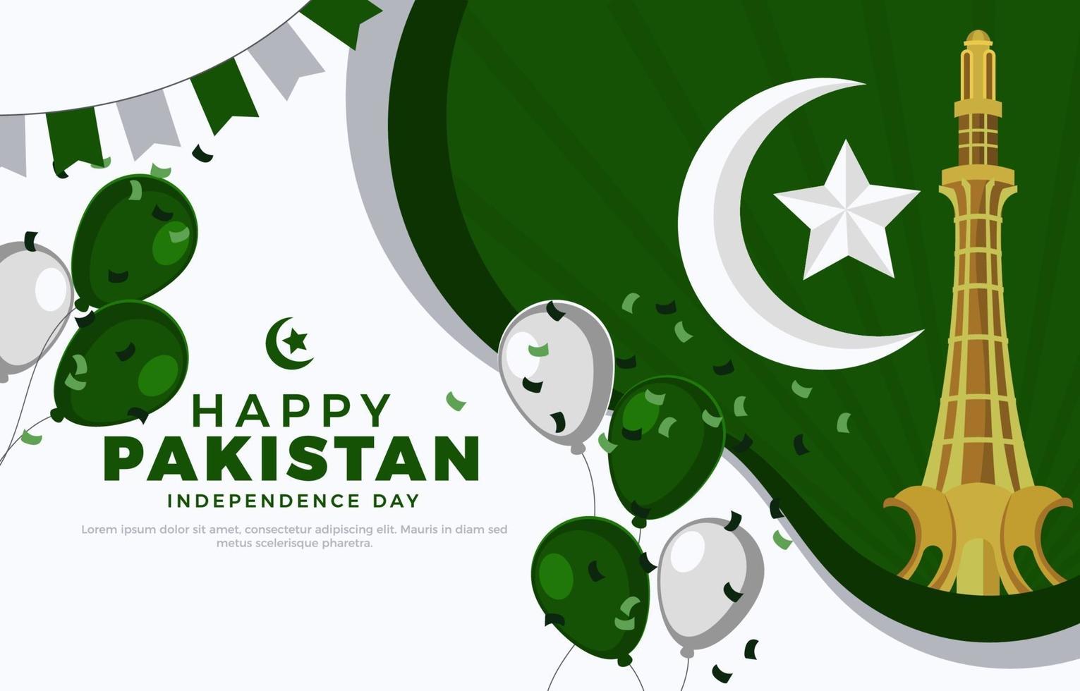 plantilla de fondo del día de la independencia de pakistán vector