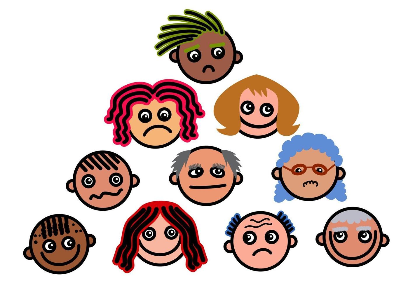 Moody Diverse Group of People vector