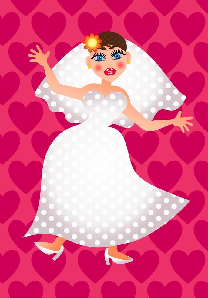 The Blushing Bride on Her Wedding Day vector