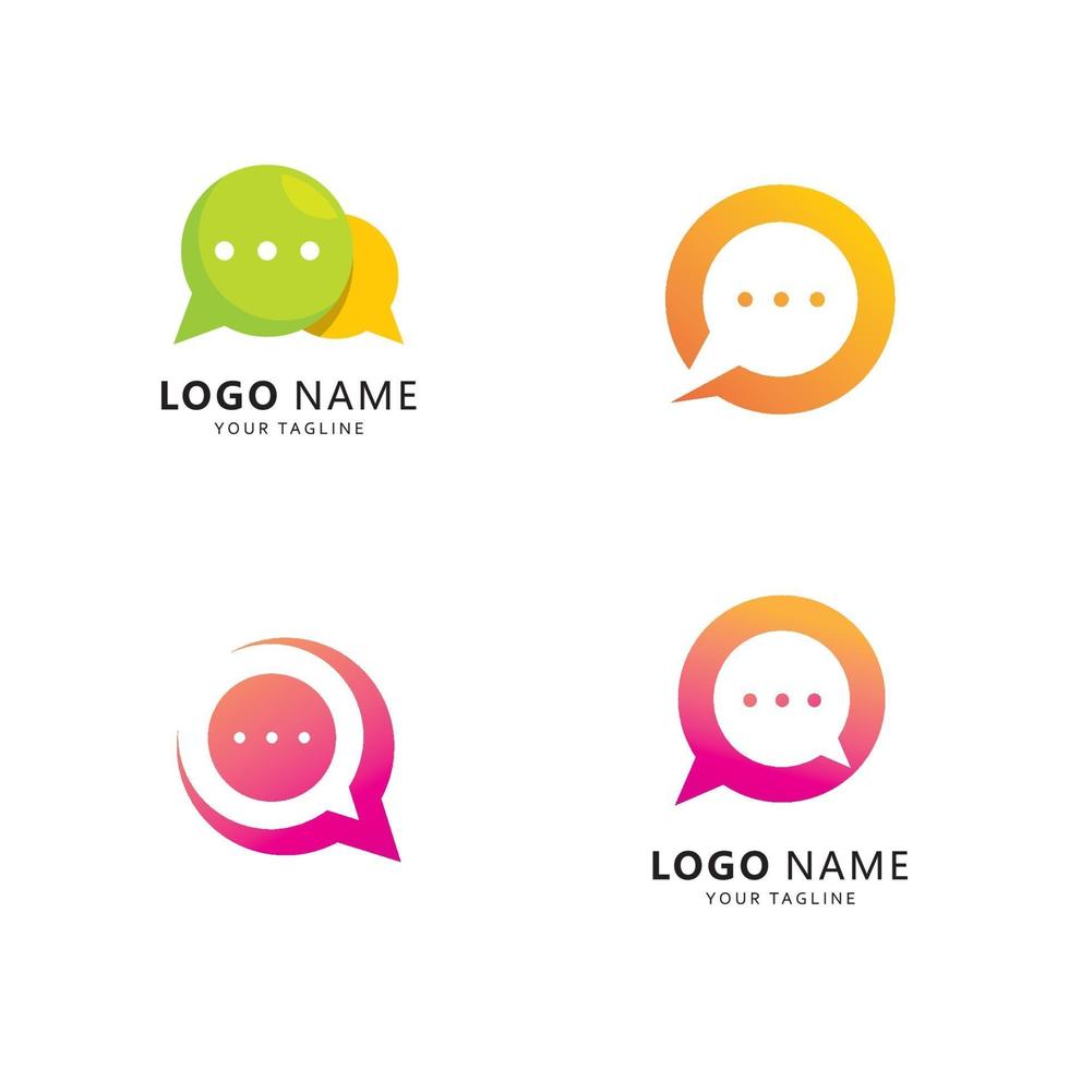 Bubble chat message logo template vector