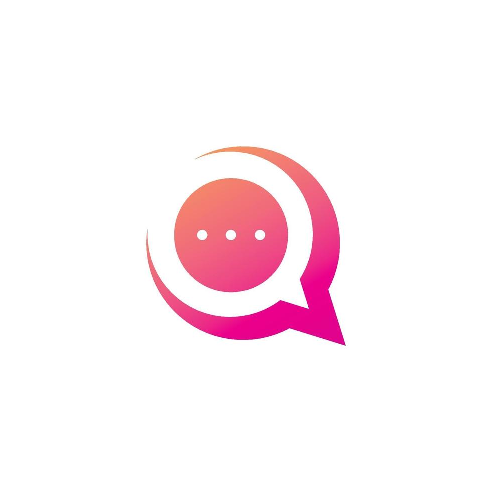 Bubble chat message logo template vector