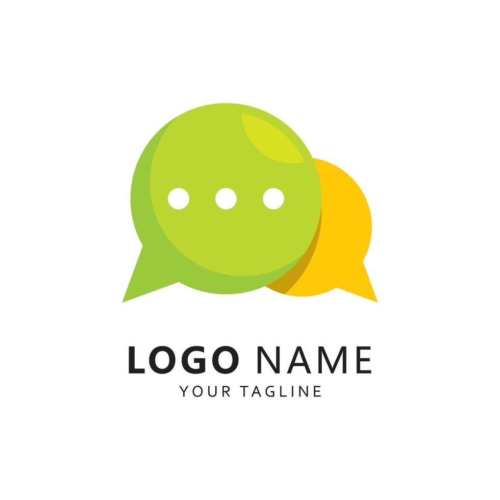 Bubble chat message logo template vector