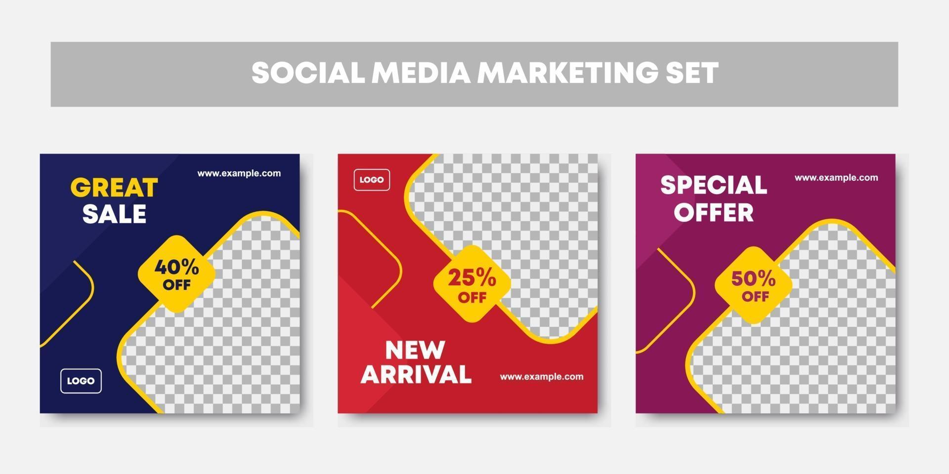 Social media feed editable template vector