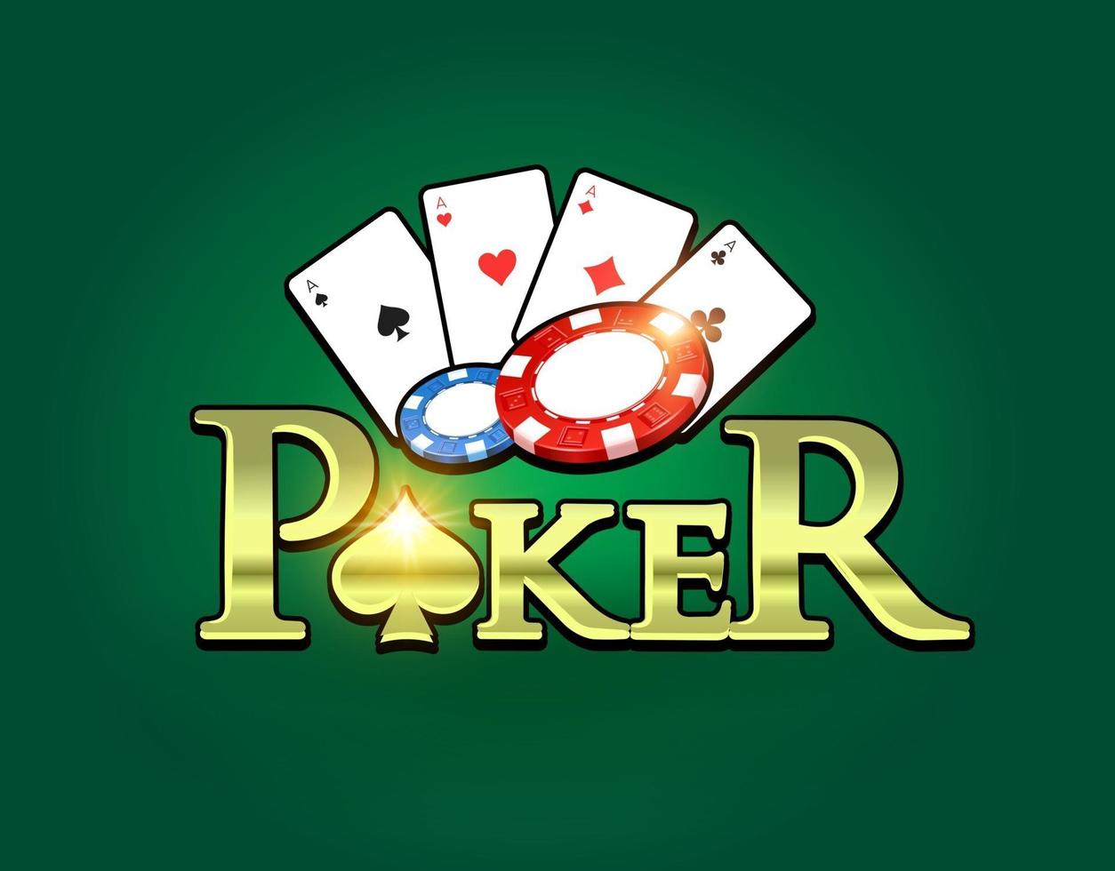 logotipo del juego de póquer sobre un fondo verde. juego de cartas. juego de casino. vector