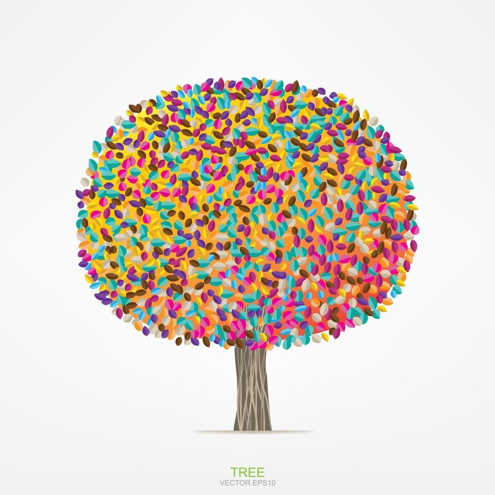 Abstract colorful round shape of tree on white background. Vector. vector