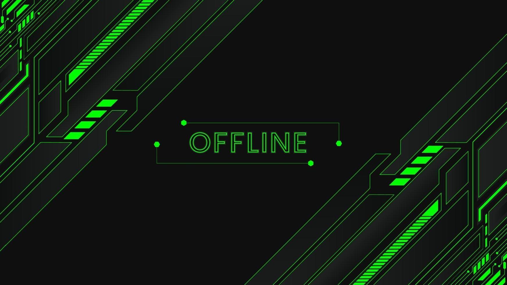 New green gaming background with geometrical shapes offline banner vector