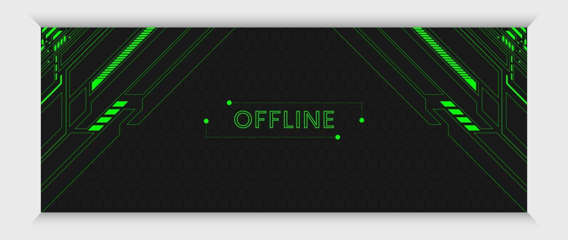 futuristic green and black gaming banner and cover design template vector