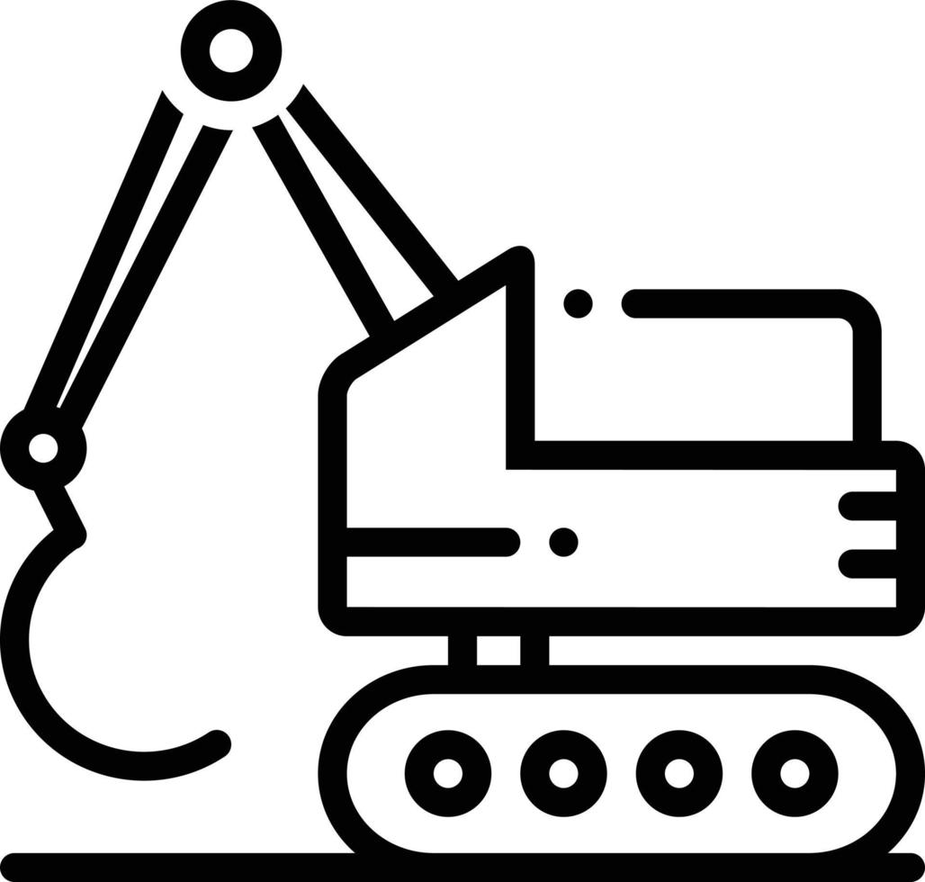 Line icon for excavator vector
