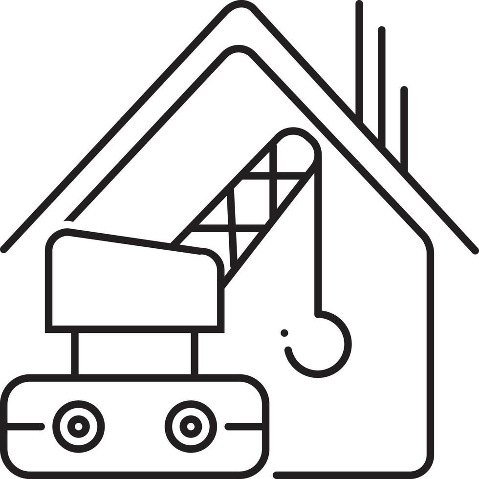 icono de línea para servicios de construcción vector