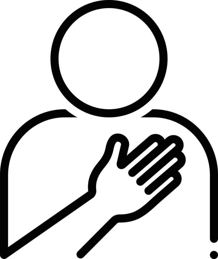 Line icon for sincerity vector