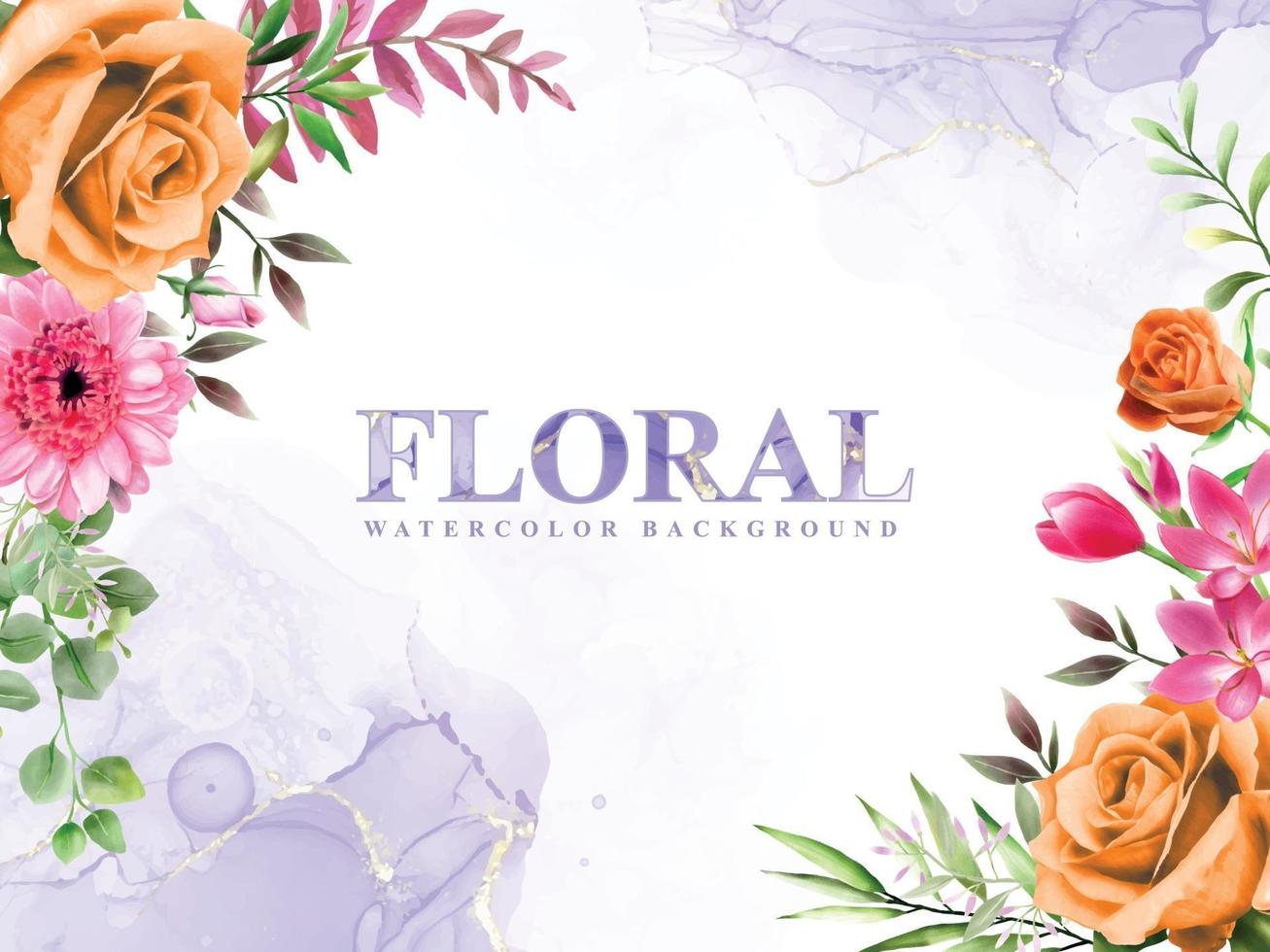 Abstract and floral watercolor background vector