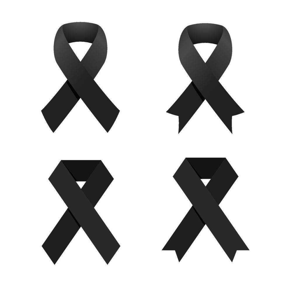 Black ribbon sign. vector illustration