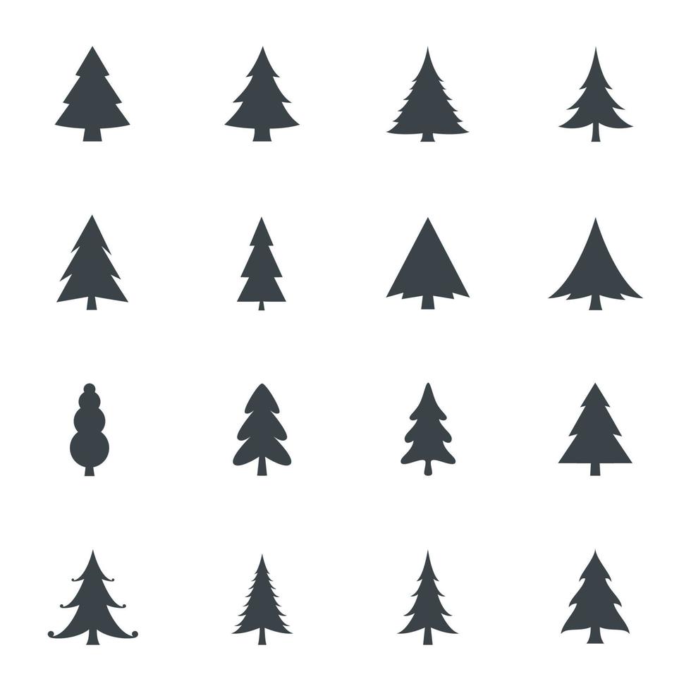 iconos de árbol de navidad. ilustración vectorial vector