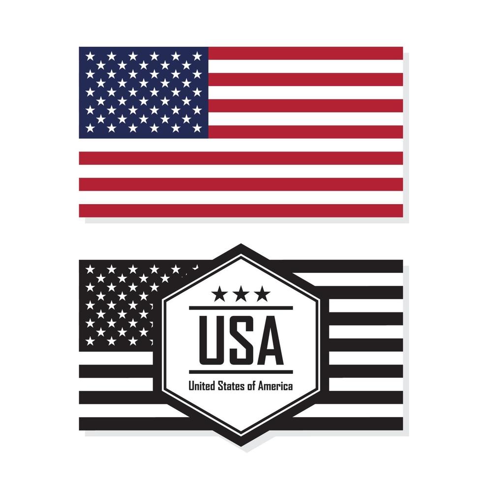 Flag of United States of America, USA. Vector  illustration