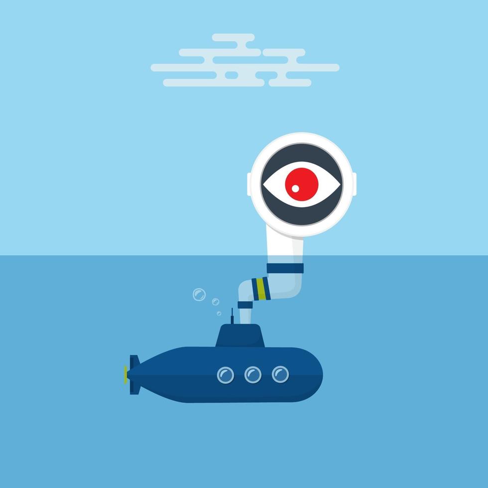 diseño plano submarino. ilustración vectorial vector