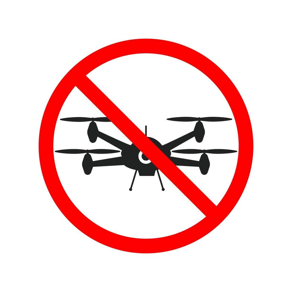 No flying zone, Drone sign. Vector illustration