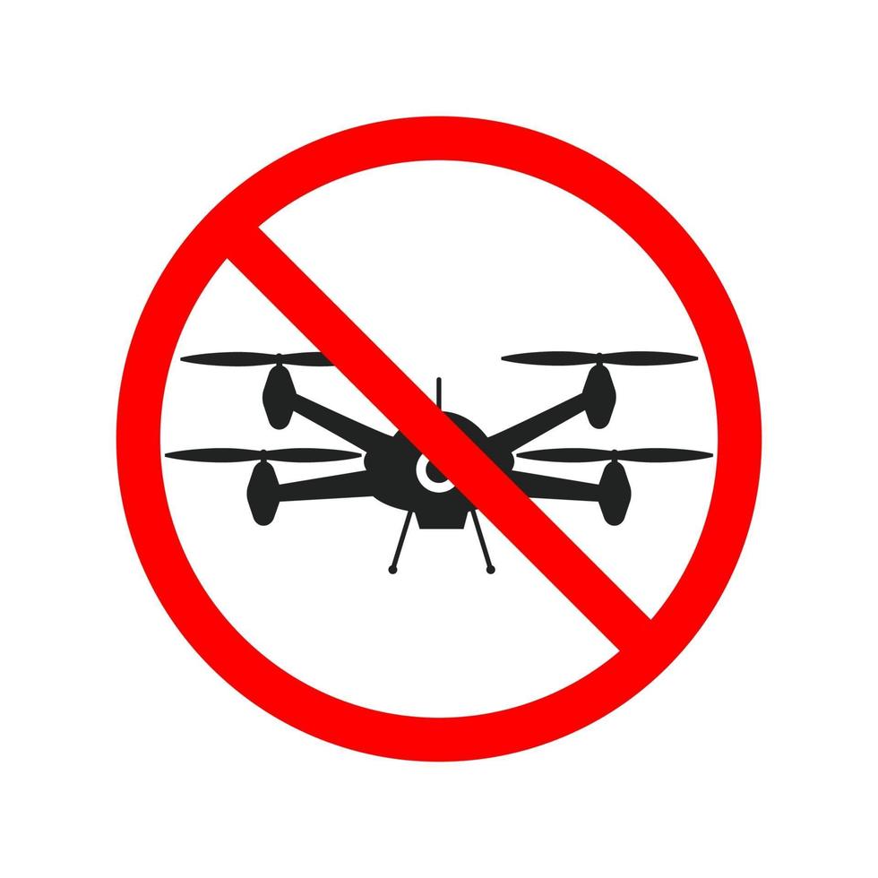 no hay zona de vuelo, señal de drone. ilustración vectorial vector