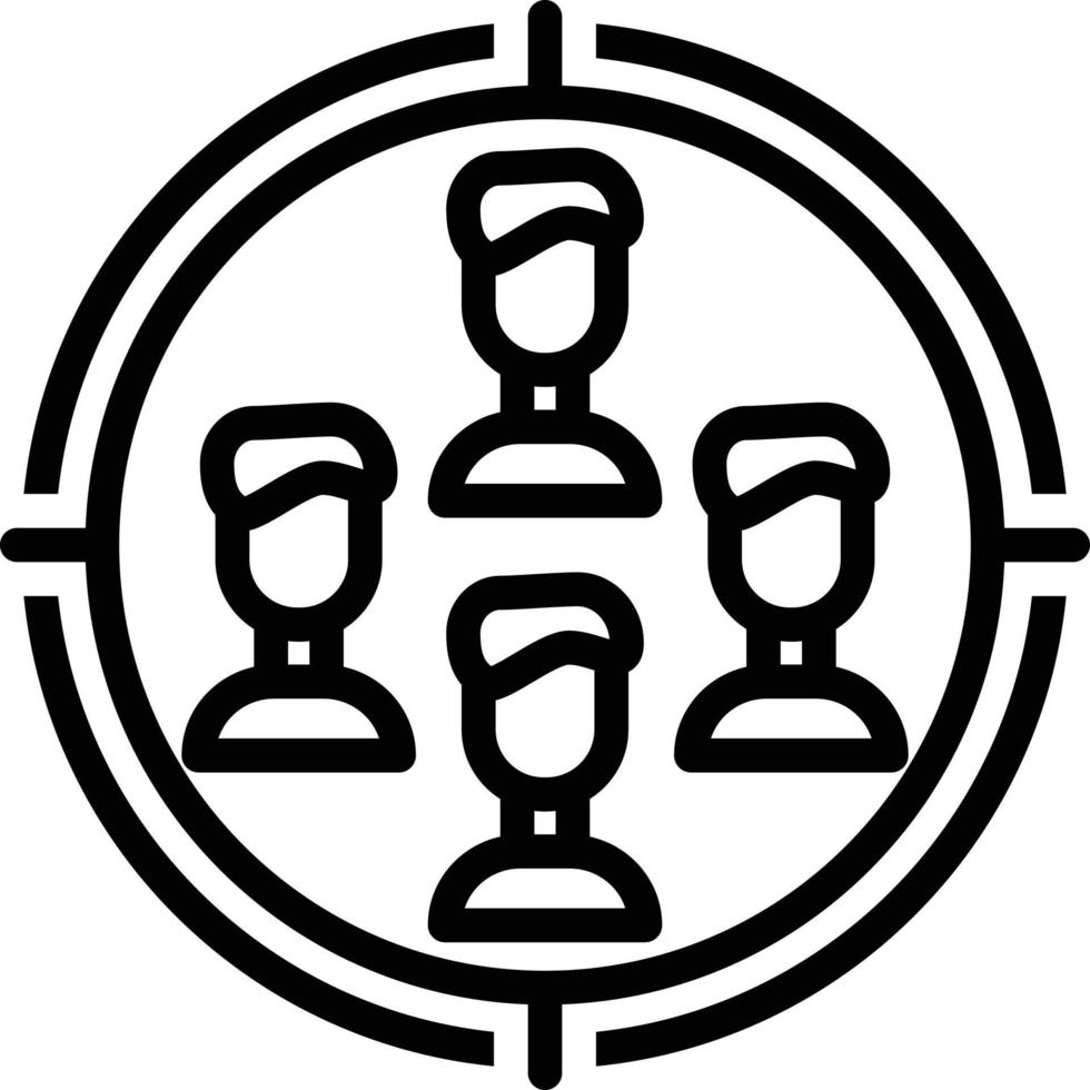 Line icon for target audience vector