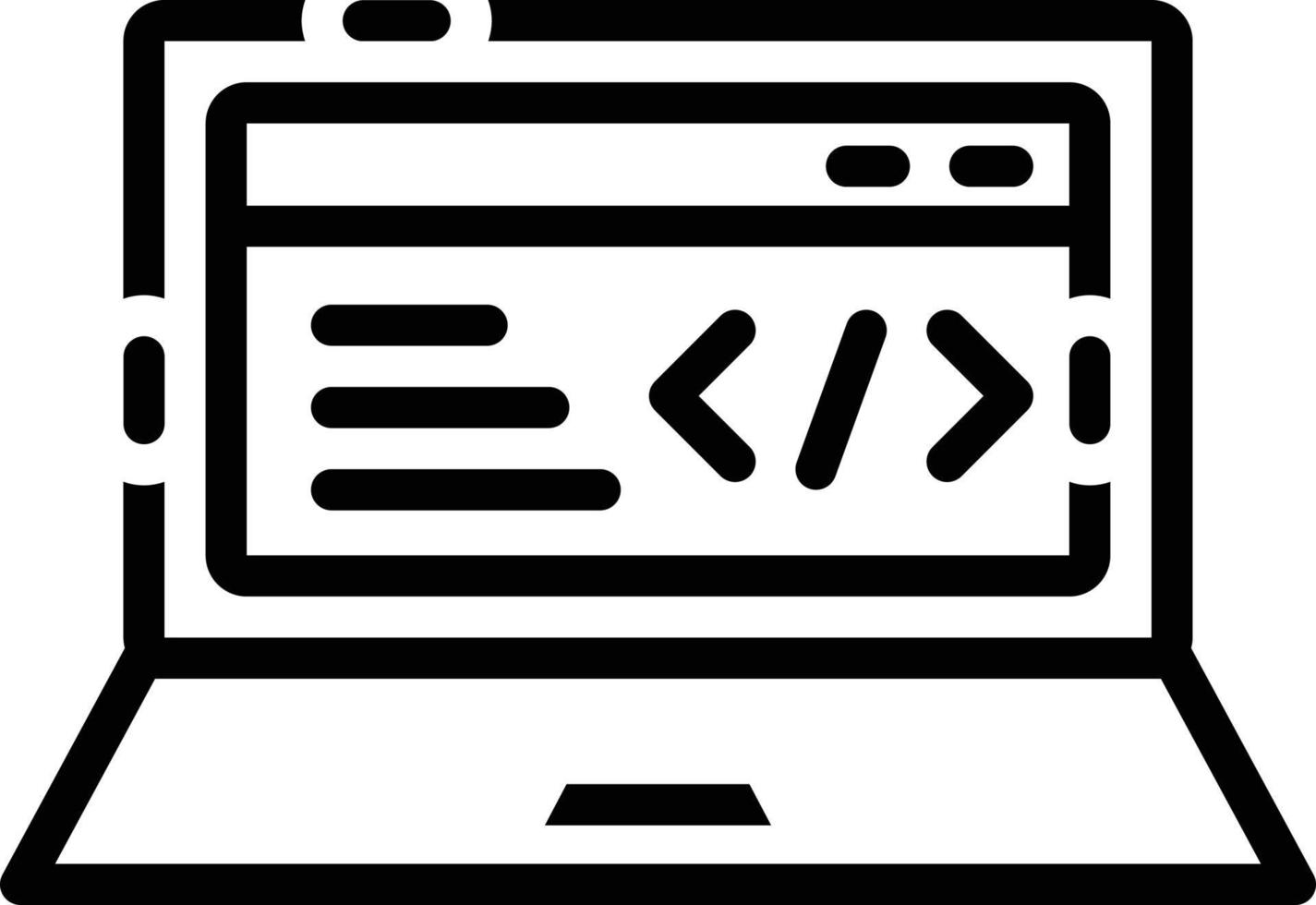 icono de línea para la optimización del código vector