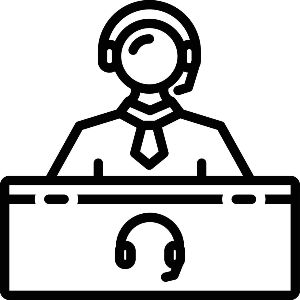 Line icon for support center vector