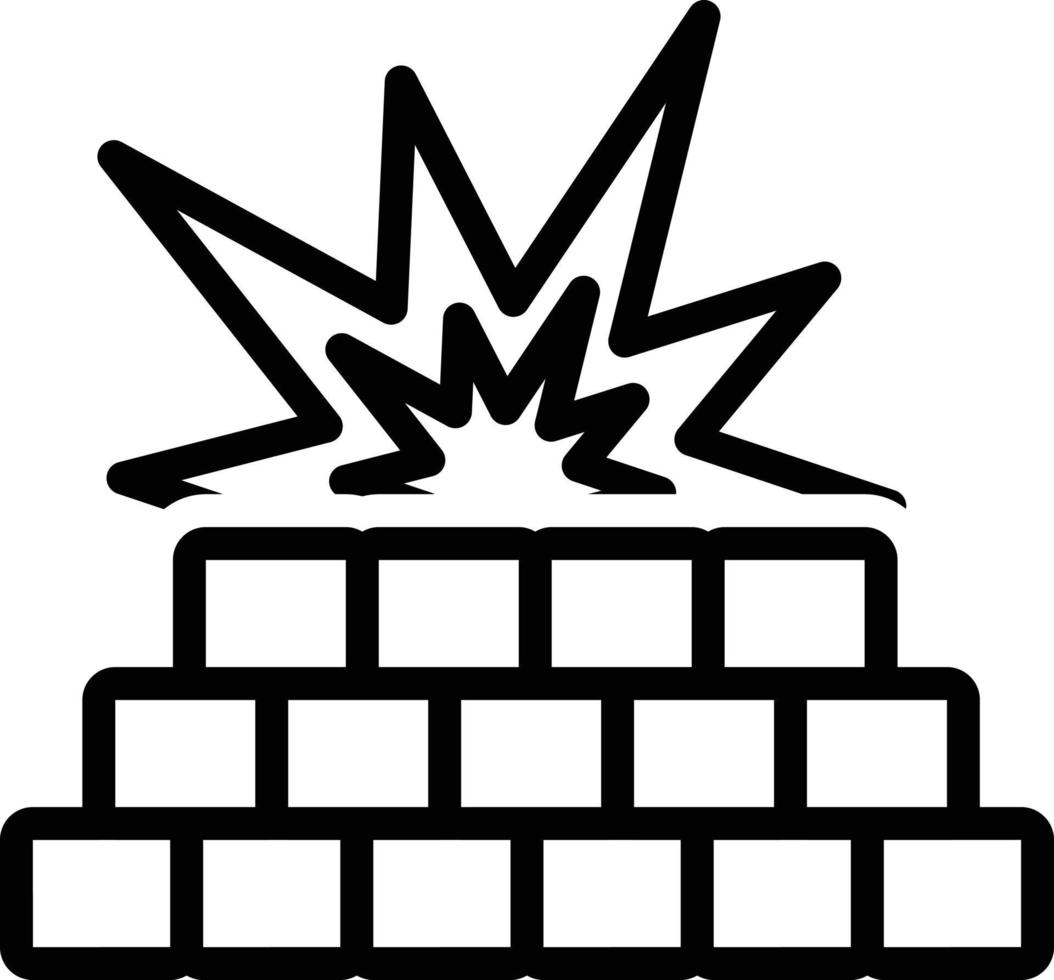 icono de línea para firewall vector