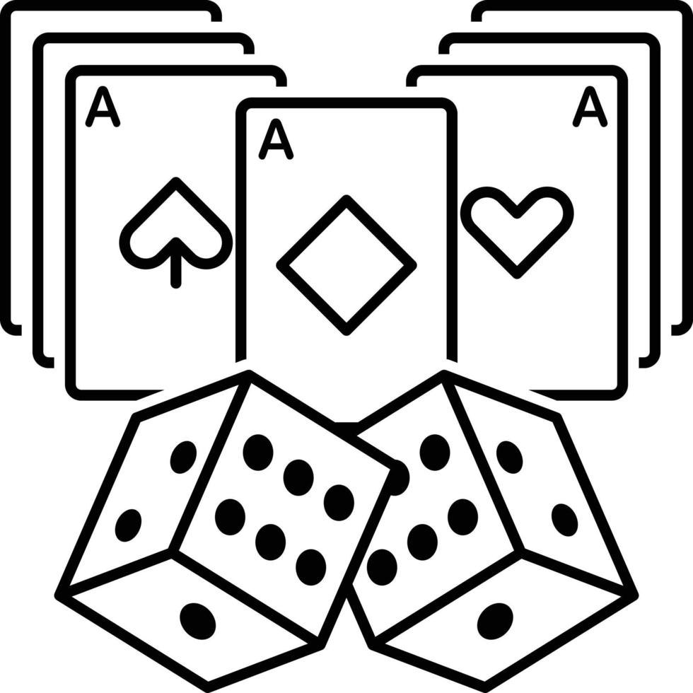 icono de línea para tarjetas de casino vector