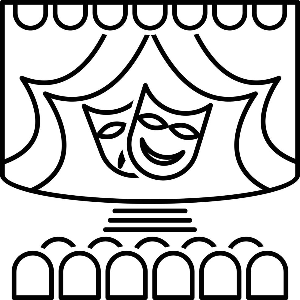 Line icon for theatre vector