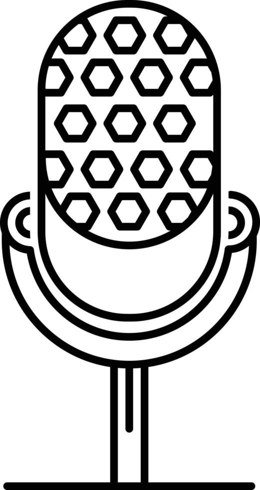 Line icon for microphone vector