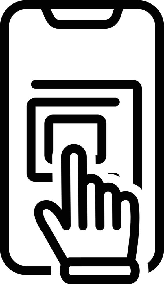 Line icon for touchscreen vector