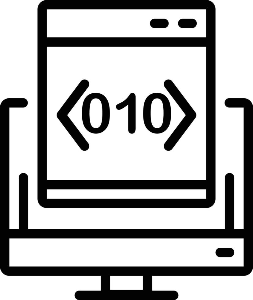 Line icon for custom coding vector