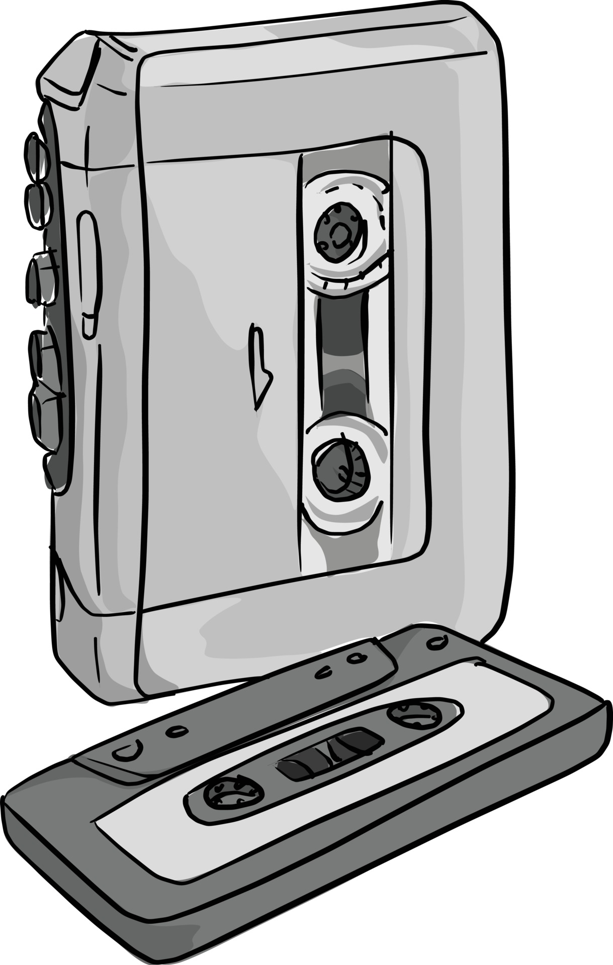 Reproductor De Cassette Con Audífonos, Ilustración Vectorial Plana  Ilustración del Vector - Ilustración de rojo, vendimia: 164741198
