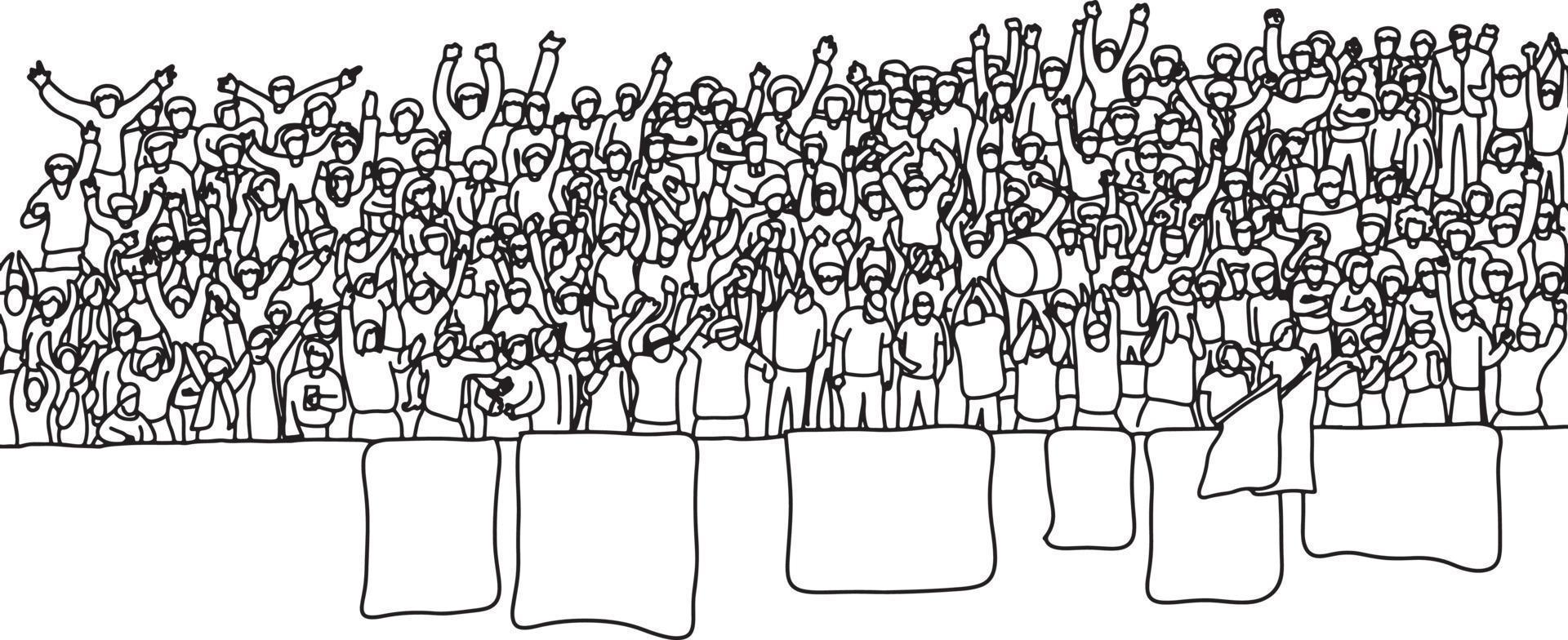 People cheering at stadium vector illustration