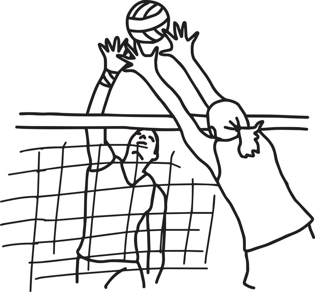 volleyball player - vector illustration sketch hand drawn