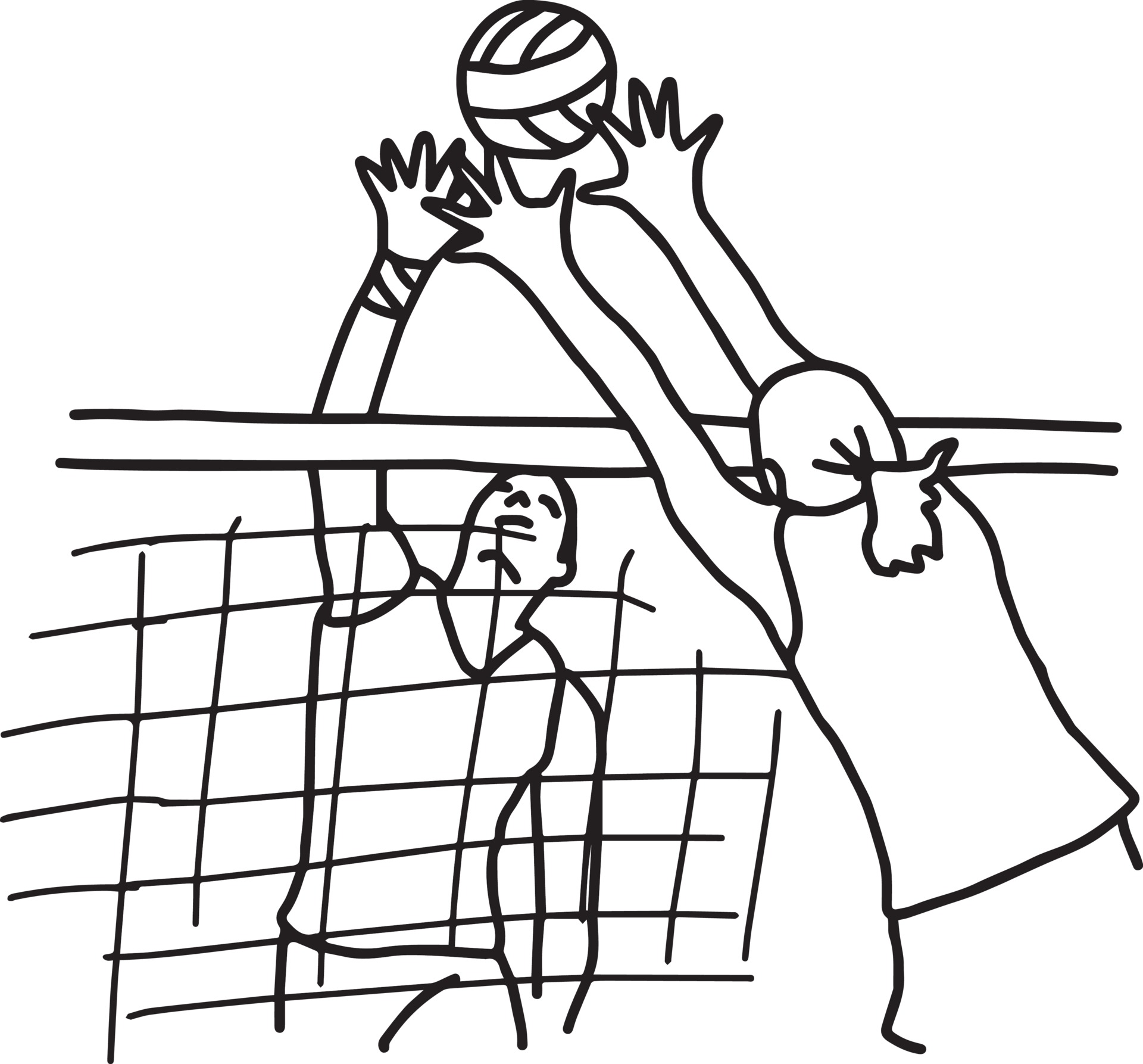 Volleyball Player Illustration Sketch Hand Drawn Vector 