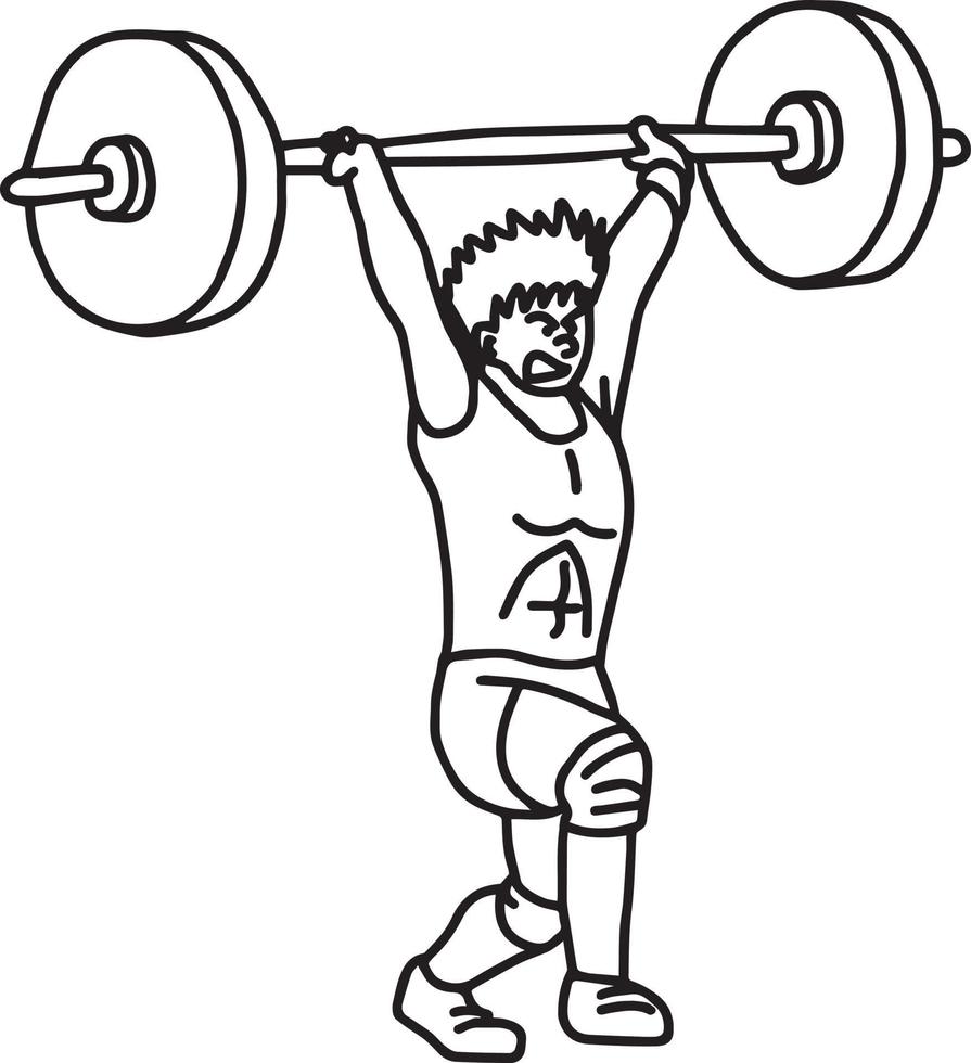 Weight-lifting - vector illustration sketch hand drawn.