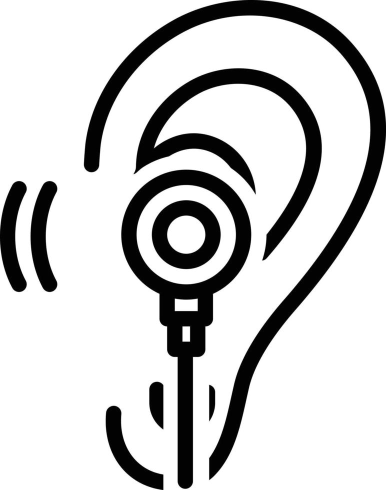 Line icon for listen vector