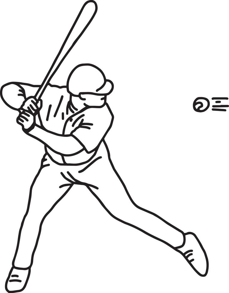 béisbol lanza pelota - ilustración vectorial boceto dibujado a mano vector