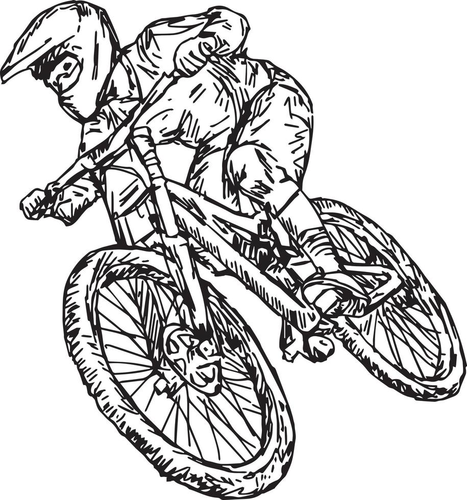 ciclismo bicicleta de montaña - ilustración vectorial vector