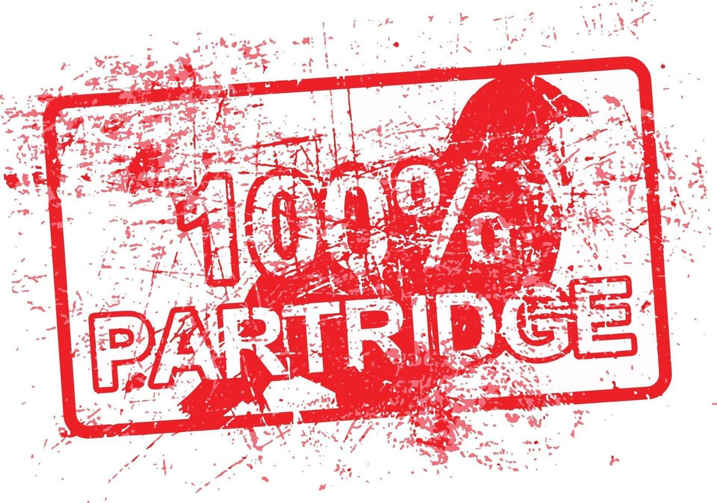 100 per cent PARTRIDGE - red rubber grungy stamp vector