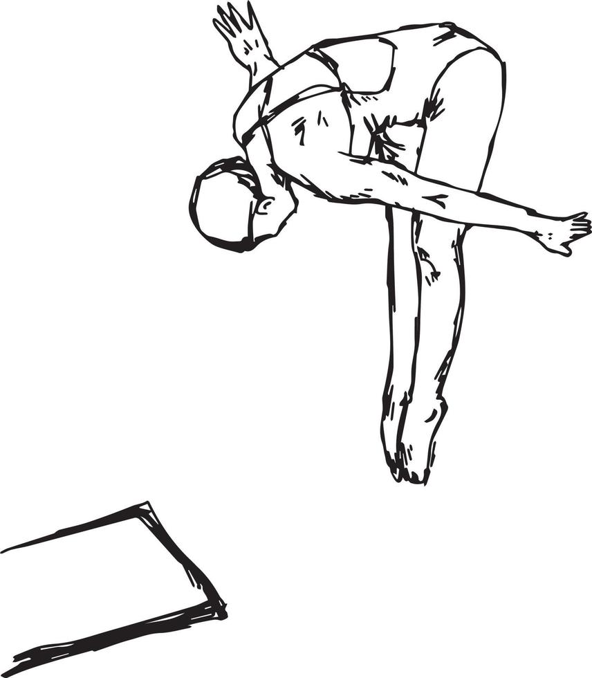 diving sport - vector illustration sketch hand drawn