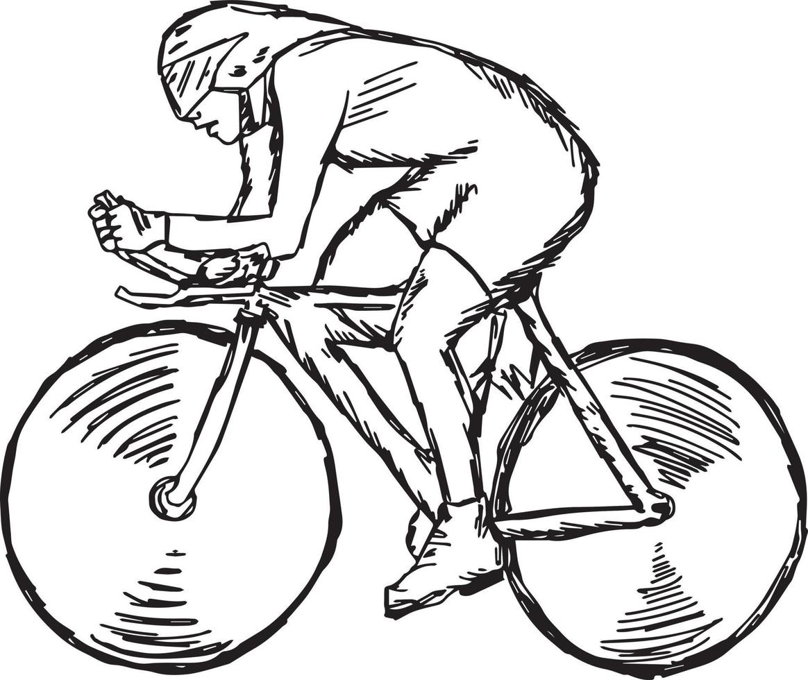 Track cycling - vector illustration sketch hand drawn